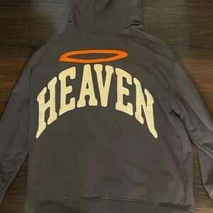 Gray and Orange Heaven Graphic Sweatshirt